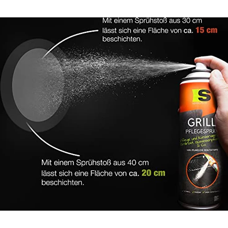 Spraytive Grill-Pflegespray 3 x 500ml - BBQ Reiniger für Edelstahl und Gusseisen, Antihaft- und Konservierungsspray für Weber Grills und Plancha Grills, 100% pflanzlich, Made in Germany – Bild 4