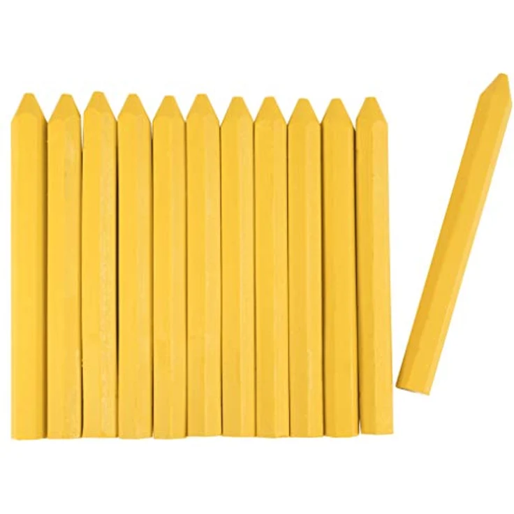 Connex Signierkreide gelb - Ø 13 x 120 mm - Praktisches Set mit 12 Stück - Für Holz, Beton, Eisen, Textilien & Co. - Wetterfest & lichtecht - Sechskantform / Markierkreide / Forstkreide / COXT780560 – Bild 1