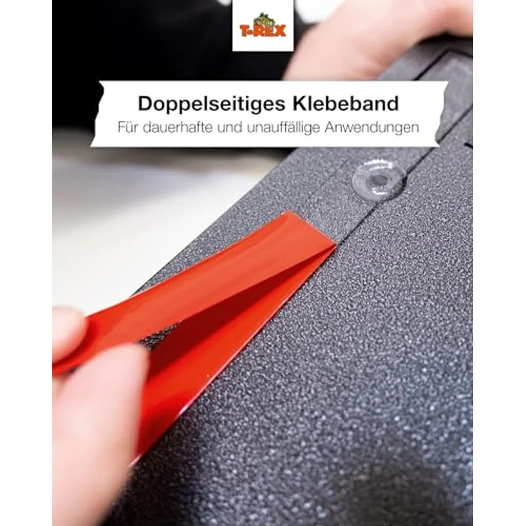 T-Rex Mounting Tape – Extra starkes doppelseitiges Klebeband für bis zu 375kg – Transparent, für Innen- & Außenbereich – 19mm x 5m – Bild 2