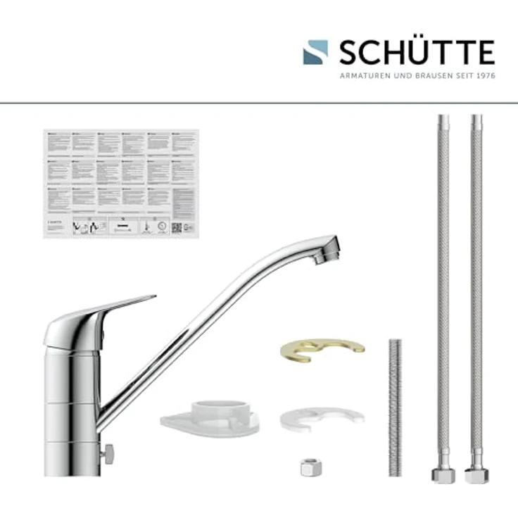 Schütte Spültischarmatur LUCA, Hochdruck Wasserhahn Küche für Unterfenster-Montage, chrom, 360° schwenkbar, Bajonett-Verschluss – Bild 6