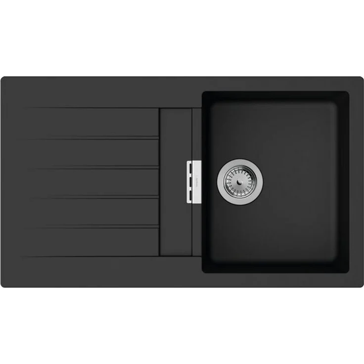 hansgrohe Einbauspüle S52 S520-F345 Graphitschwarz mit automatischer Ablaufgarnitur - Preisvergleich – Bild 1
