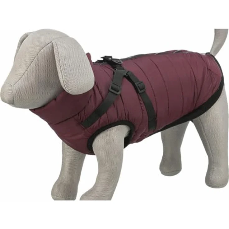 TRIXIE Mantel Pirou mit Geschirr für Hund, Sangria-Farbe, praktisches Hundezubehör – Bild 3