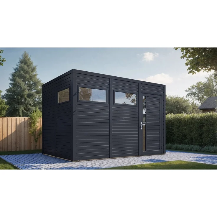 BERTILO Gartenhaus Cubus 3, modernes Design mit flexibler Raumaufteilung, anthrazit, BxT: 337x240 cm