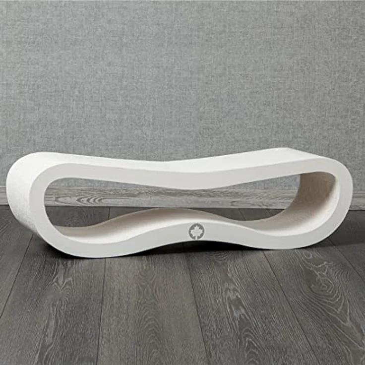 CanadianCat Company | Orbit 2.0 Kratzbrett - White Edition | Kratzpappe Katzen Lounge in weiß | ca. 84 x 24 x 23 cm – Bild 2