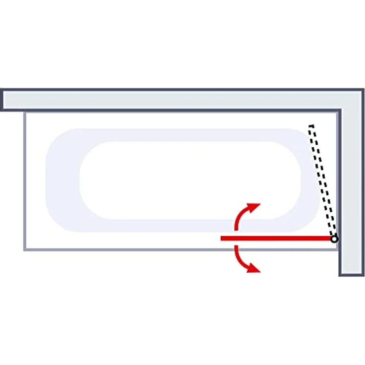 Schulte Badewannenfaltwand Komfort, 5 mm Sicherheitsglas, 80x140 cm, pendelbar, Klar, Goldoptik – Bild 2