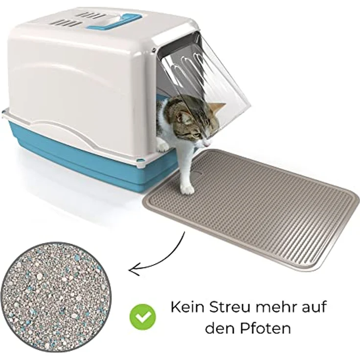 Katzenklo Matte Katzenstreu Katzentoilette Vorleger Unterleger Auffangmatte Grau Zaubermatte Vorlegematte – Bild 3
