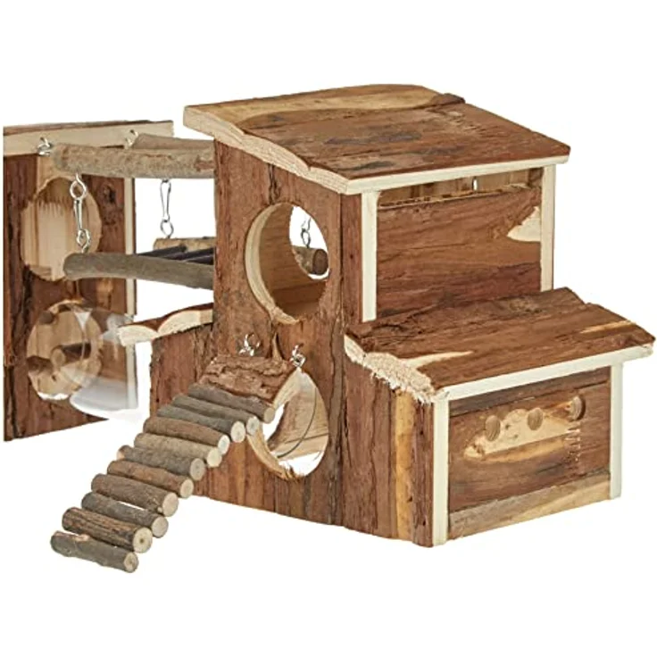 Karlie Nagerhaus Wonderland Nagerspielplatz Ole, Spielplatz mit Hängebrücke, Plexiglas-Tunnel und Kletterwänden für Kleintiere – Bild 5