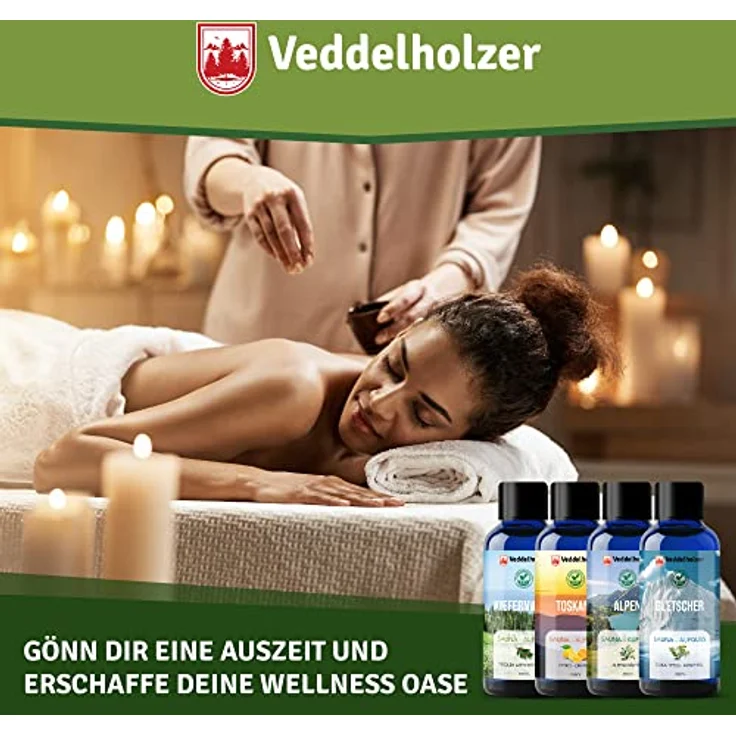 Veddelholzer BIO Sauna-Aufgussset, 4-tlg. Geschenkset mit 100% naturreinen ätherischen Ölen, 4 x 100 ml Saunaöle – Bild 6