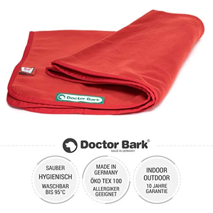 Doctor Bark | kuschelige Hundedecke waschbar bis 95°C, hygienische, weiche Fleecedecke für Sofa und Hundebett, Flauschige Haustierdecke - Made in Germany (L - 120x90 cm/Rot) – Bild 2