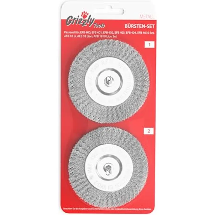 Grizzly Tools Elektrische Fugenbürste 2er Set Metall EFB 400 und 401