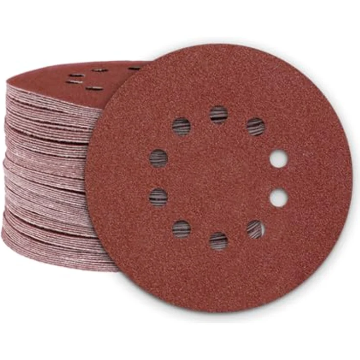 MioTools Fox Klett-Schleifscheiben K120, 225 mm, 10-Loch, Normalkorund, 25 Stück für Trockenbauschleifer – Bild 1