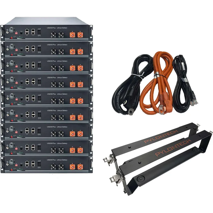 Pylontech 21,6 kWh Solarspeicher LiFePo4 mit BMS, Halterung und Kabel