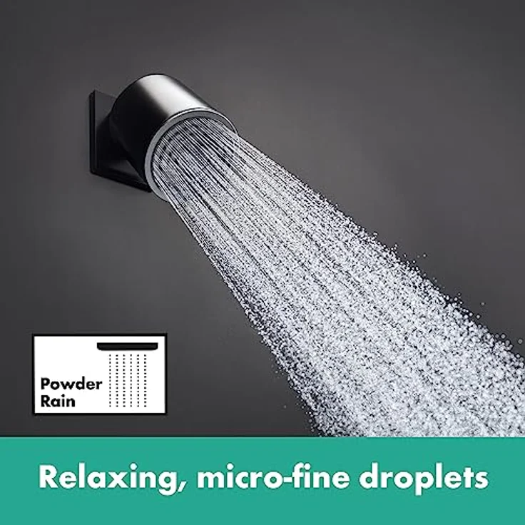 hansgrohe PULSIFY 105 1jet, Kopfbrause in mattschwarz mit PowderRain Strahlart und Kugelgelenk – Bild 3