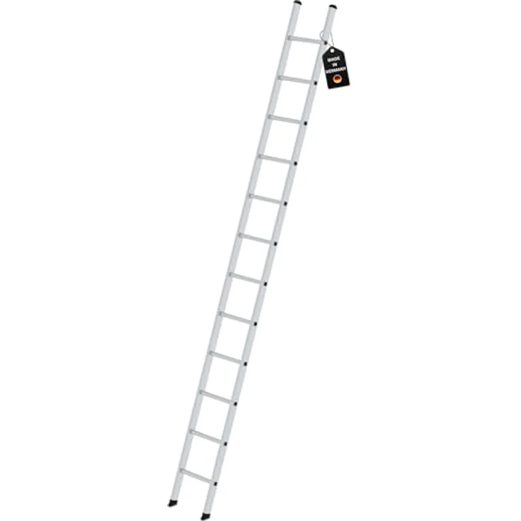 PROREGAL Sprossen-Anlegeleiter 350mm breit ohne Traverse | 12 Sprossen | Trittfest & rutschsicher | Leiter, Teleskopleiter, Bockleiter, Sprossen-Doppelleiter – Bild 1