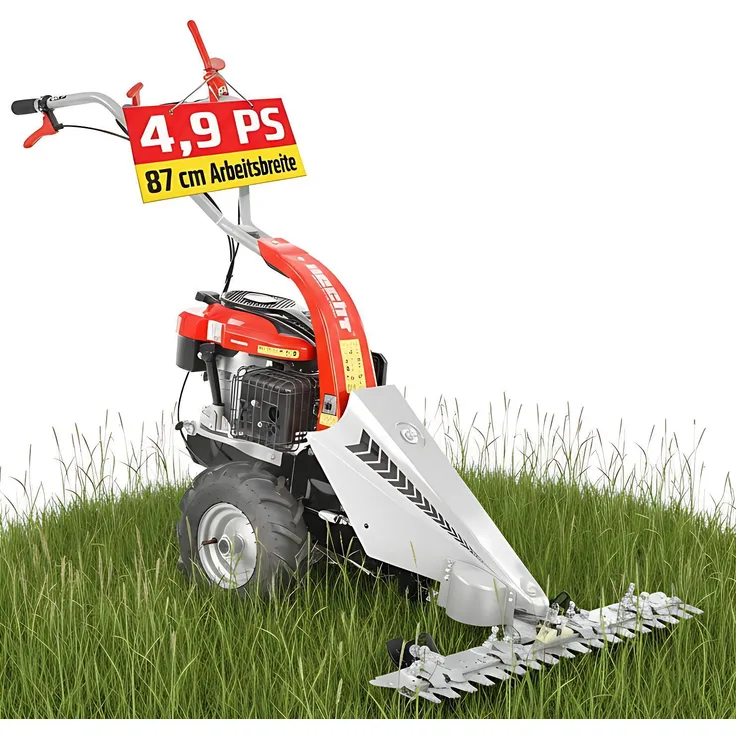 HECHT 587 Benzin-Balkenmäher, 87 cm Schnittbreite, 4,9 PS, stufenlose Schnitthöhenverstellung