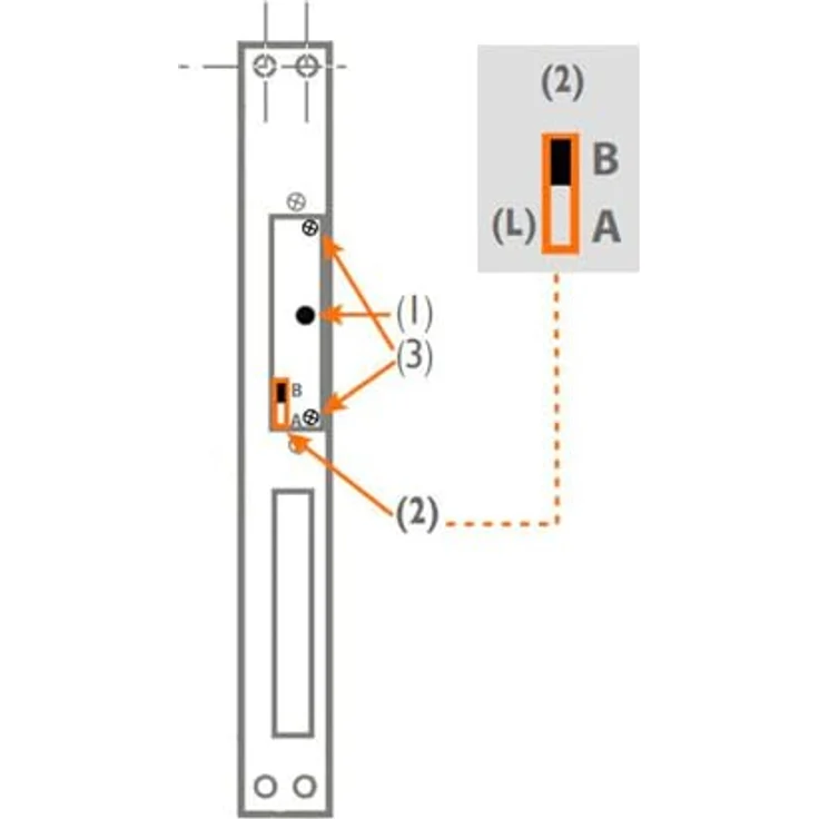 EXTEL Elektrischer Türöffner mit Speicherfunktion lang (LxBxT: 250 mm-25 mm-33 mm) – Bild 4