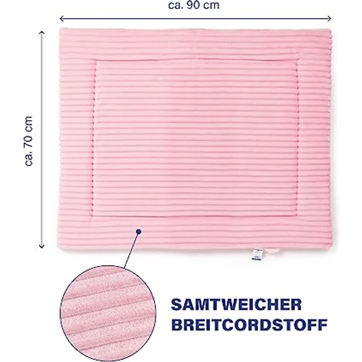 Wallace & Jones | Liegematte Cardi, Liegekissen rosa | L | ca. 90 x 70 cm für große Hunde Mädchen Wendematte – Bild 2