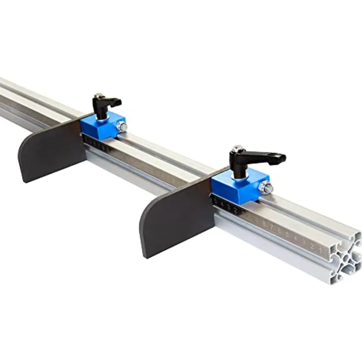 SCHMIDT systemprofile Längenanschlag C 2m Aluminium-Profil Säge-Anschlag Rechts-Links Maßband 2x Ablängklappe