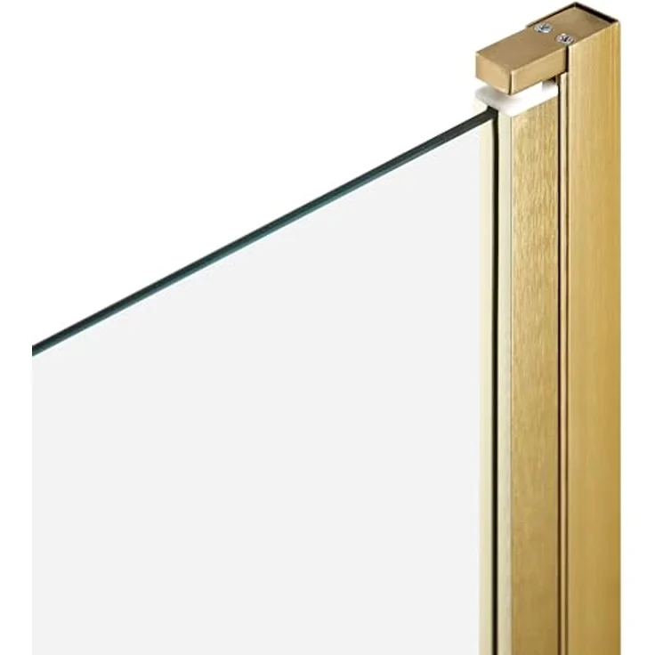 Beliani Badewannenaufsatz Gold, 1-Teilig, Schwenkbar, Sicherheitsglas und Aluminiumprofil, 140 cm hoch, 80 cm breit, Modern für Badezimmer – Bild 4