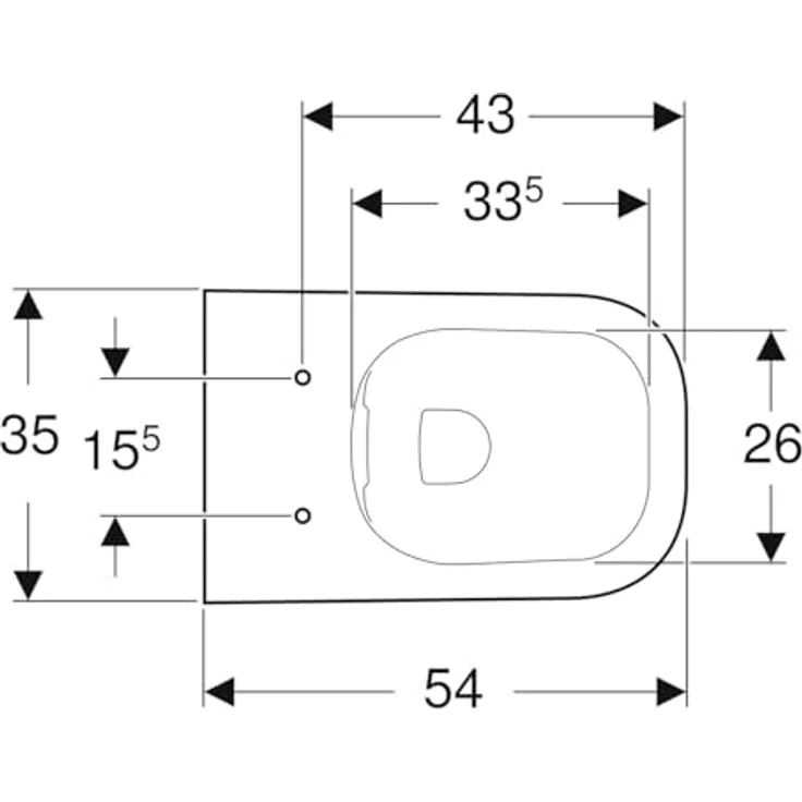 Geberit Smyle Square Wand-WC, spülrandlos mit schmutzabweisender Glasur, tiefspülend, waagerechter Abgang, weiß – Bild 4