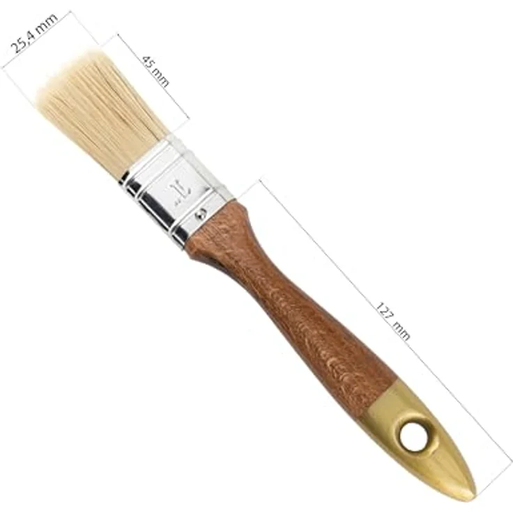 woplus Premium Flachpinsel, 1 Zoll / 25 mm, Naturborsten, ergonomischer Holzgriff, 10 Stück – Bild 4