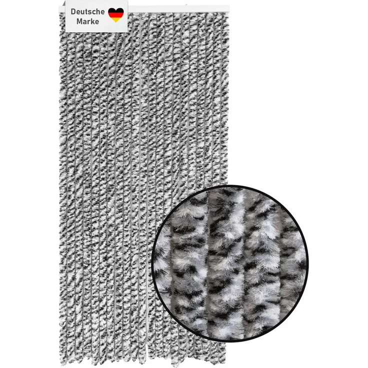 Lemodo Insektenschutz-Vorhang Flauschvorhang 90x200cm, Fliegenschutz mit Hitzeschutz, vormontiert und waschbar, für Wohnwagen und Balkontüren