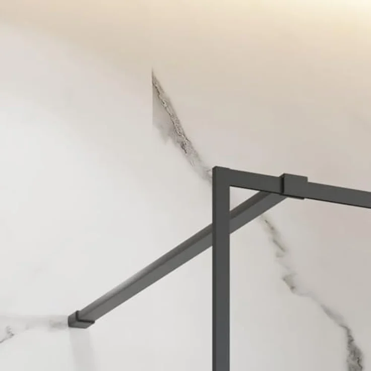 Schulte Walk-In Duschwand Trend 2.0, 90 x 200 cm, Mattschwarz, 6 mm ESG-Sicherheitsglas mit fixil-Glassiegel – Bild 3