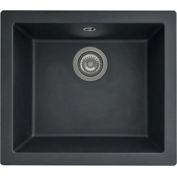 STRADOUR Single Bain Sink, Einfachspülbecken aus schwarzem Harz mit bester Qualität zum günstigen Preis