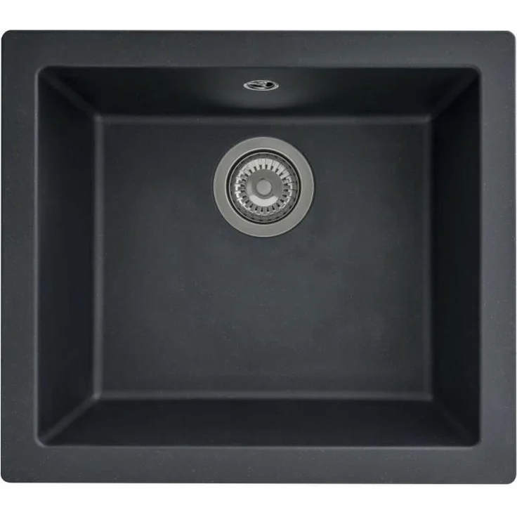 STRADOUR Single Bain Sink, Einfachspülbecken aus schwarzem Harz mit bester Qualität zum günstigen Preis