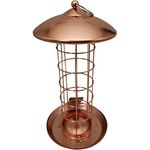 Dehner Natura Wildvogel-Meisenknödelsäule Joelle, Ø 16 cm, Höhe 30 cm, Metall, kupfer