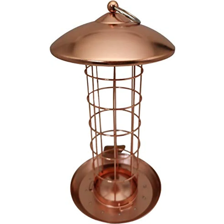 Dehner Natura Wildvogel-Meisenknödelsäule Joelle, Ø 16 cm, Höhe 30 cm, Metall, kupfer – Bild 1