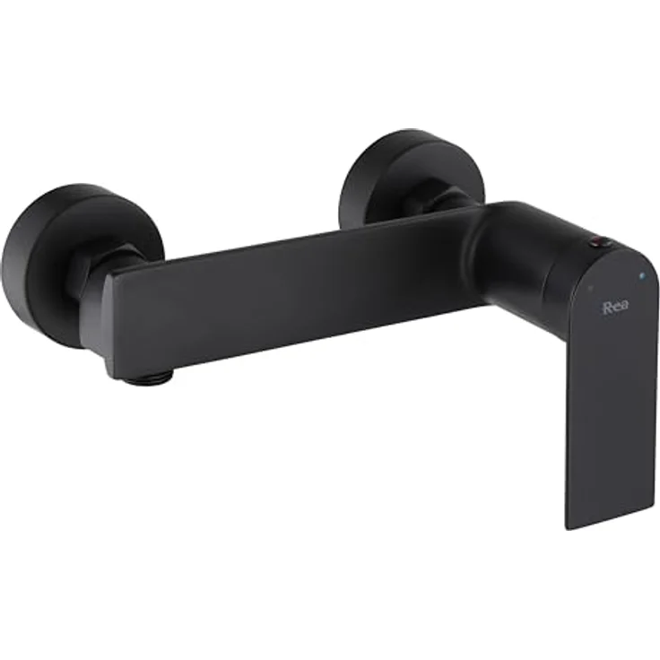 Rea Duscharmatur STORM BLACK, Einhebel Brausebatterie mit Messing Duschkopf, Wandmontage, schwarz – Bild 5