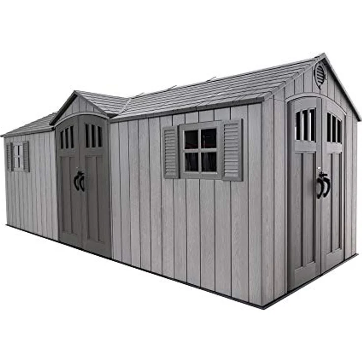 LIFETIME Kunststoff Gerätehaus Neptun | Dunkelgrau | 610x243x241 cm – Bild 1