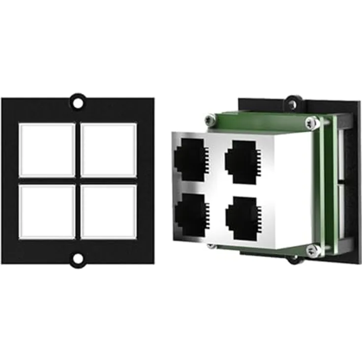 BACHMANN Rahmen 4xTaster 4xRJ11, Schalter-Zubehör & Steckdosenabdeckungen, Facility Produkte