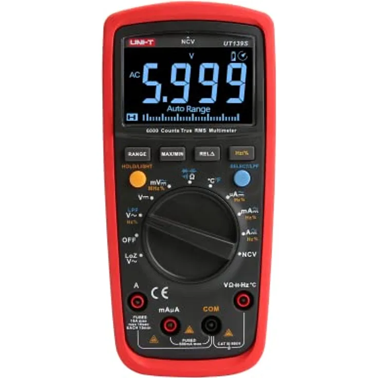 Uni-T UT139S Multimeter (CAT III), Digitalmultimeter mit NCV-Funktion und schwarzem EBTN-Display