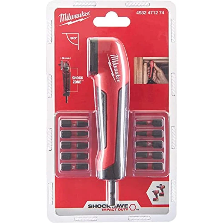 Milwaukee 4932471274 Shockwave Impact Duty Winkelaufsatz 11-teilig, Rot, 90° für Schlagschrauber und Bohrschrauber, 25 mm Höhe – Bild 1