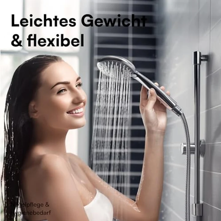 H&S Edelstahl Duschschlauch mit 2 Unterlegscheiben - 1,5m mit 1/2 Zoll Anschluss - Universal Brauseschlauch mit Chrom-Finish - Knickschutz Schlauch für Dusche & Badewanne – Bild 4