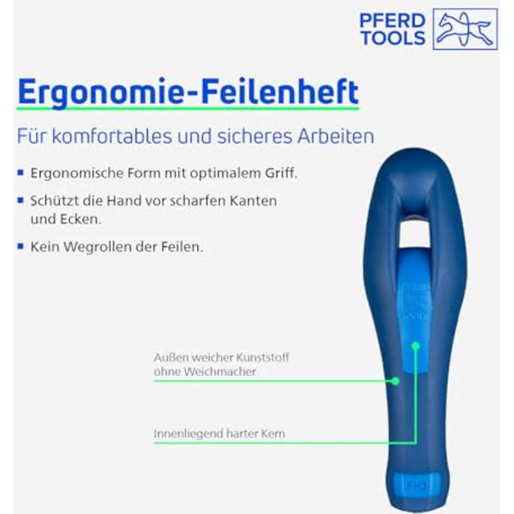 PFERD TOOLS Bremssattelfeile BSF 150, gefräste Zahnung, 150mm x 9,8mm, mit Griff, für Bremsanlagenwartung – Bild 3