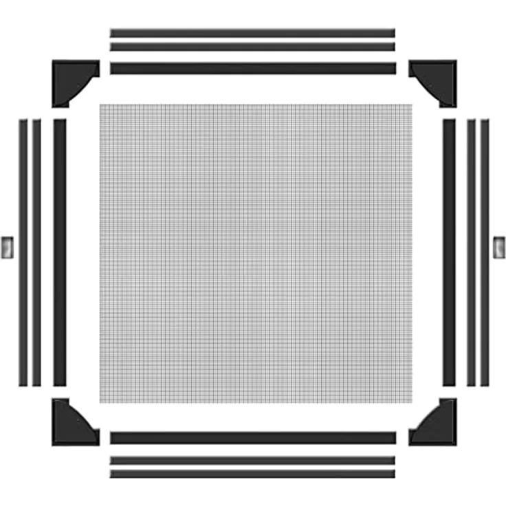 Schellenberg 70481 Fliegengitter Fenster Magnet mit Fiberglasgewebe 130 x 150 cm, flexibler Magnetrahmen ohne bohren, Insektenschutz Fenster inkl. unterstützende Halterungen, Anthrazit – Bild 5