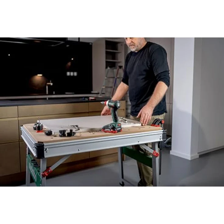 Metabo Multifunktionstisch mwb 100, mobile Werkbank mit höhenverstellbaren Standbeinen und robustem MDF-Tischplatte, transportabel – Bild 2