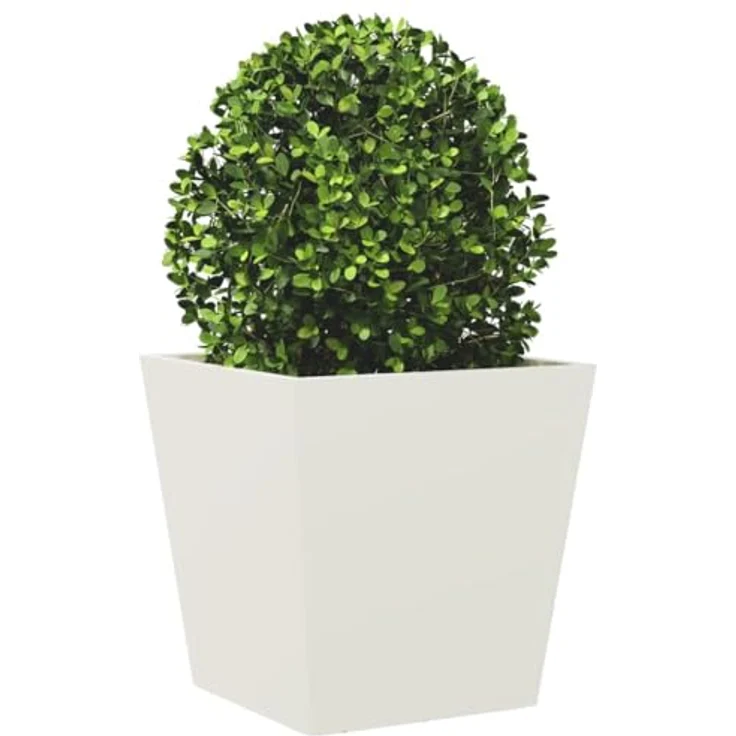 vidaXL Pflanzkübel 2 STK. Weiß 40x40x40 cm Stahl, rostbeständig und strapazierfähig – Bild 4