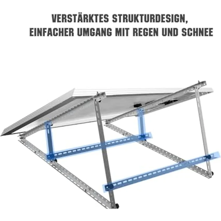 GLIESE Solarmodul Halterung 114cm, Aufständerung 15°-30°, für 100W-600W Flachdach Wandmontage Photovoltaik Balkon Wohnmobil – Bild 3
