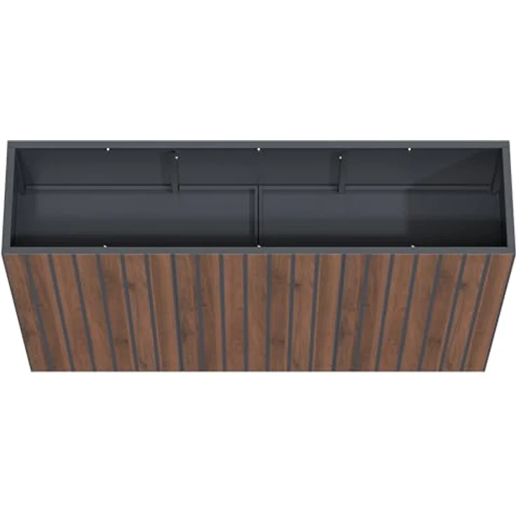 Zelsius Hochbeet verzinkter Stahl mit Rollen, 120 x 30 x 80 cm, Anthrazit RAL 7016, witterungsbeständig, Pflanzenhöhe wählbar – Bild 5