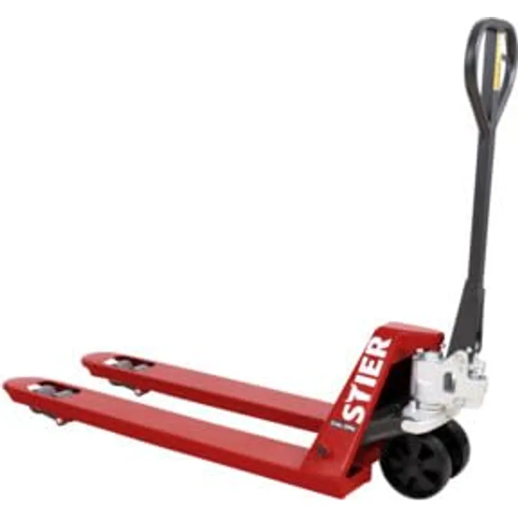STIER Gabelhubwagen, Tragkraft 2500 kg, Gabellänge 1150 mm, Nylon-Reifen, Quicklift-Funktion, Handhubwagen mit Industrie-Stahlrahmen, wartungsarme Handhydraulik, Lenkeinschlag 210°