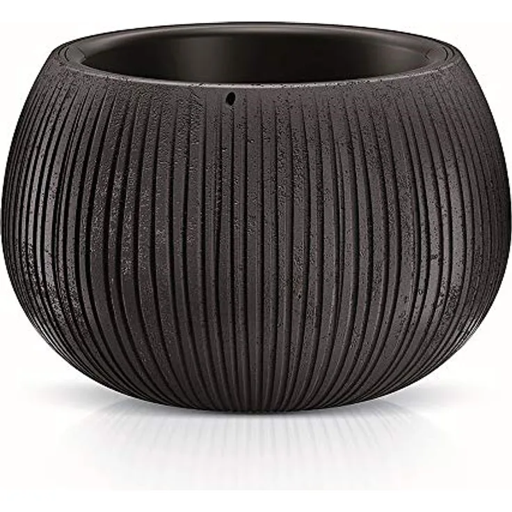 Prosperplast BETON BOWL de plástico CON depósito en color Cemento negro, 19,5 (alto) x 29 (ancho) x 29 (profundo) cms
