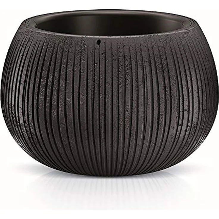 Prosperplast BETON BOWL de plástico CON depósito en color Cemento negro, 19,5 (alto) x 29 (ancho) x 29 (profundo) cms – Bild 1