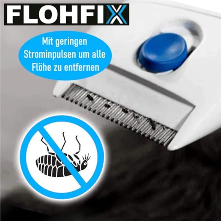 MAVURA Flohkamm FLOHFIX elektrischer Läusekamm Nissenkamm Flohkamm Hunde, Katzen Kinder Läusekamm, Weiß – Bild 5