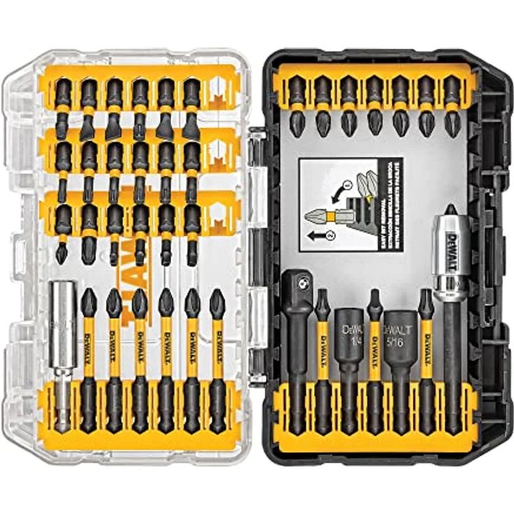 DEWALT Schraubendreher-Bit-Set, Impact Ready, FlexTorq, 40-teilig (DWA2T40IR), 22.2 x 4 x 22.2 cm – Bild 1