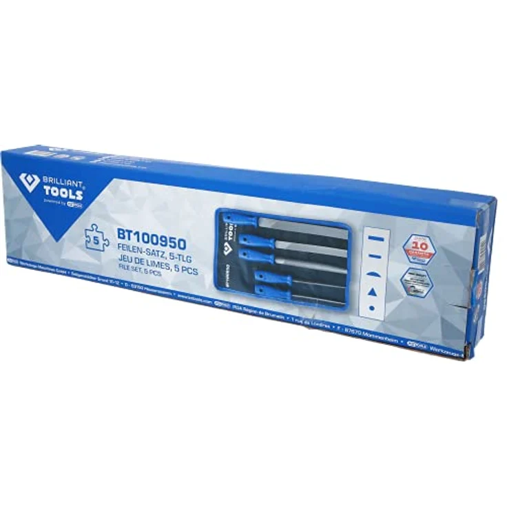 BRILLIANT TOOLS BT100950 Feilen-Satz, 5-tlg. mit Kunststoffheften und Rolltasche, Powered by KS TOOLS – Bild 4