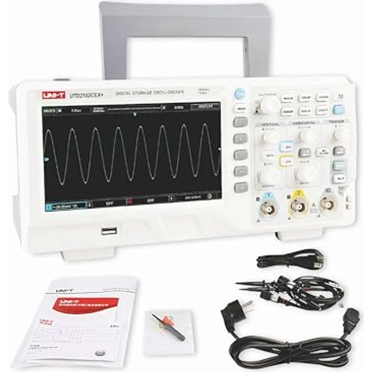 Uni-T UTD2102CEX+ Digital-Oszilloskop, 100MHz Bandbreite, 64 kpts Speicher, flexible Messungen mit automatischen Parameter-Funktionen – Bild 4